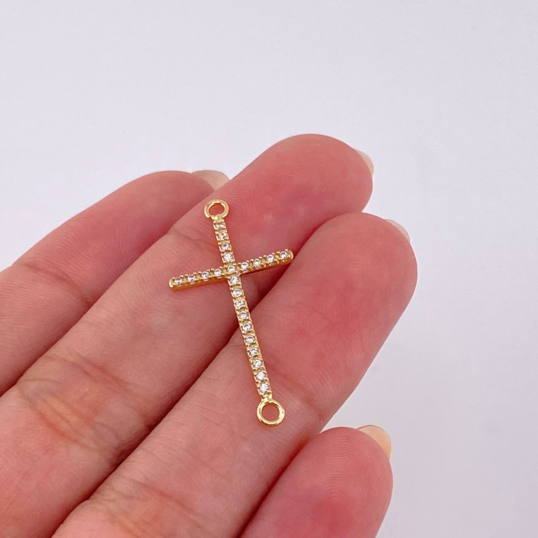 Herraje Cruz Tupida 0.75 g / 3 cm Oro Amarillo 18K