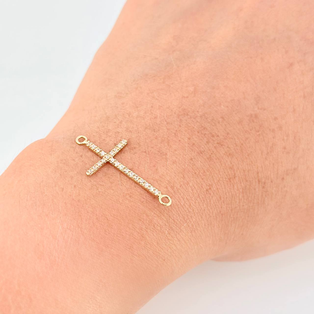 Herraje Cruz Tupida 0.75 g / 3 cm Oro Amarillo 18K