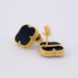 Topos Trebol Onix 3.95 g / 12.2 mm Oro Amarillo 18K