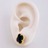 Topos Trebol Onix 3.95 g / 12.2 mm Oro Amarillo 18K