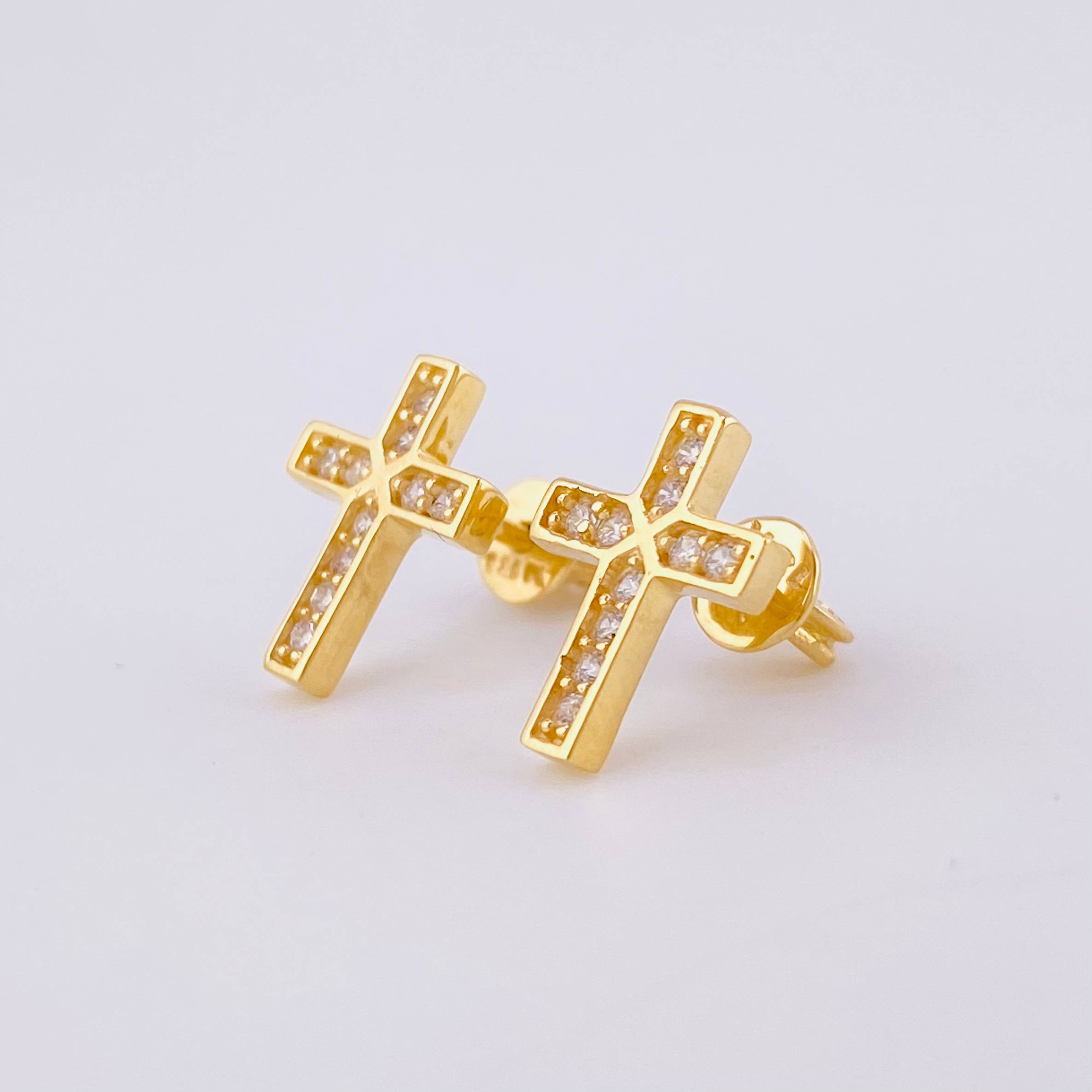 Topos Cruz Tupida 2.25 g / 12 mm Oro Amarillo 18K