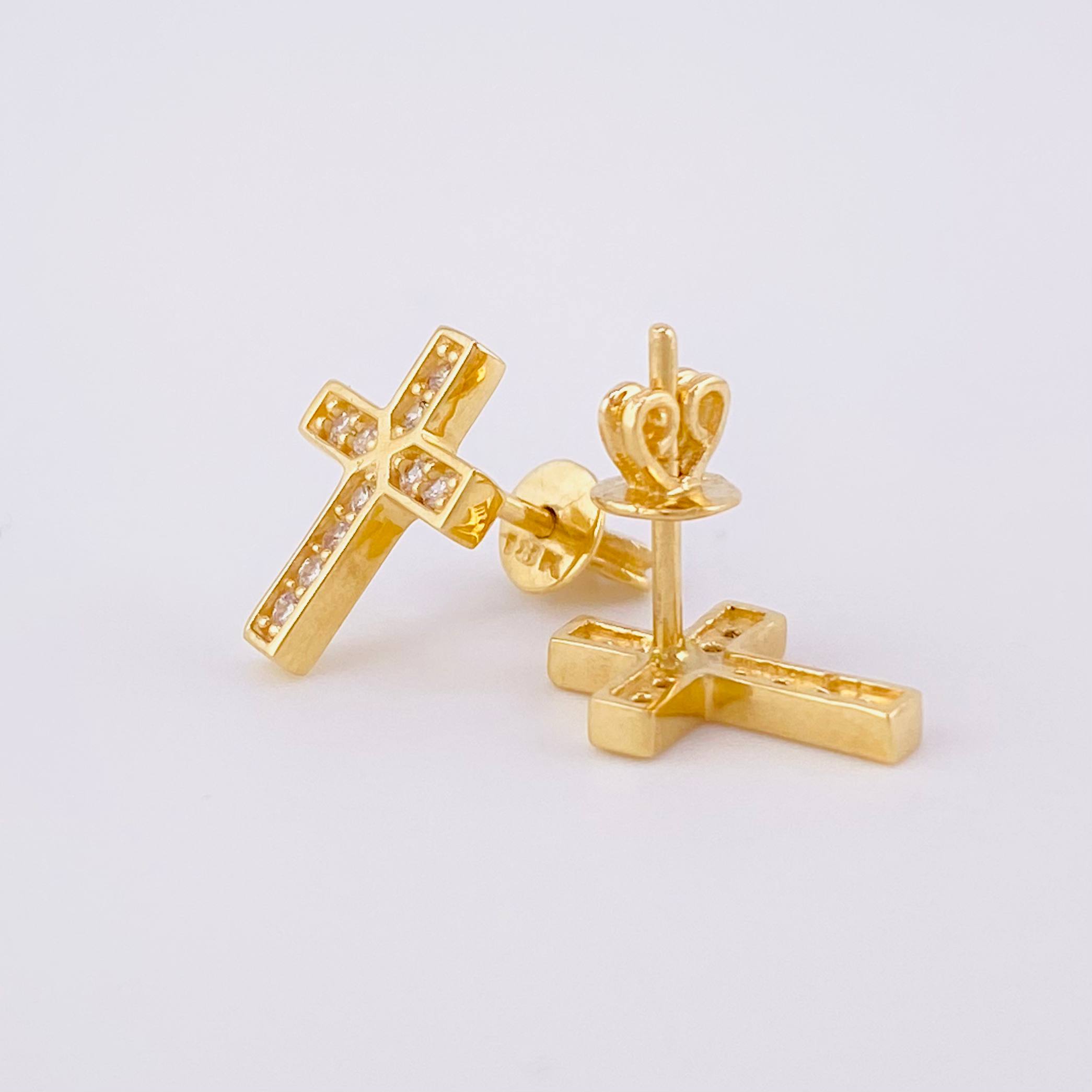 Topos Cruz Tupida 2.25 g / 12 mm Oro Amarillo 18K