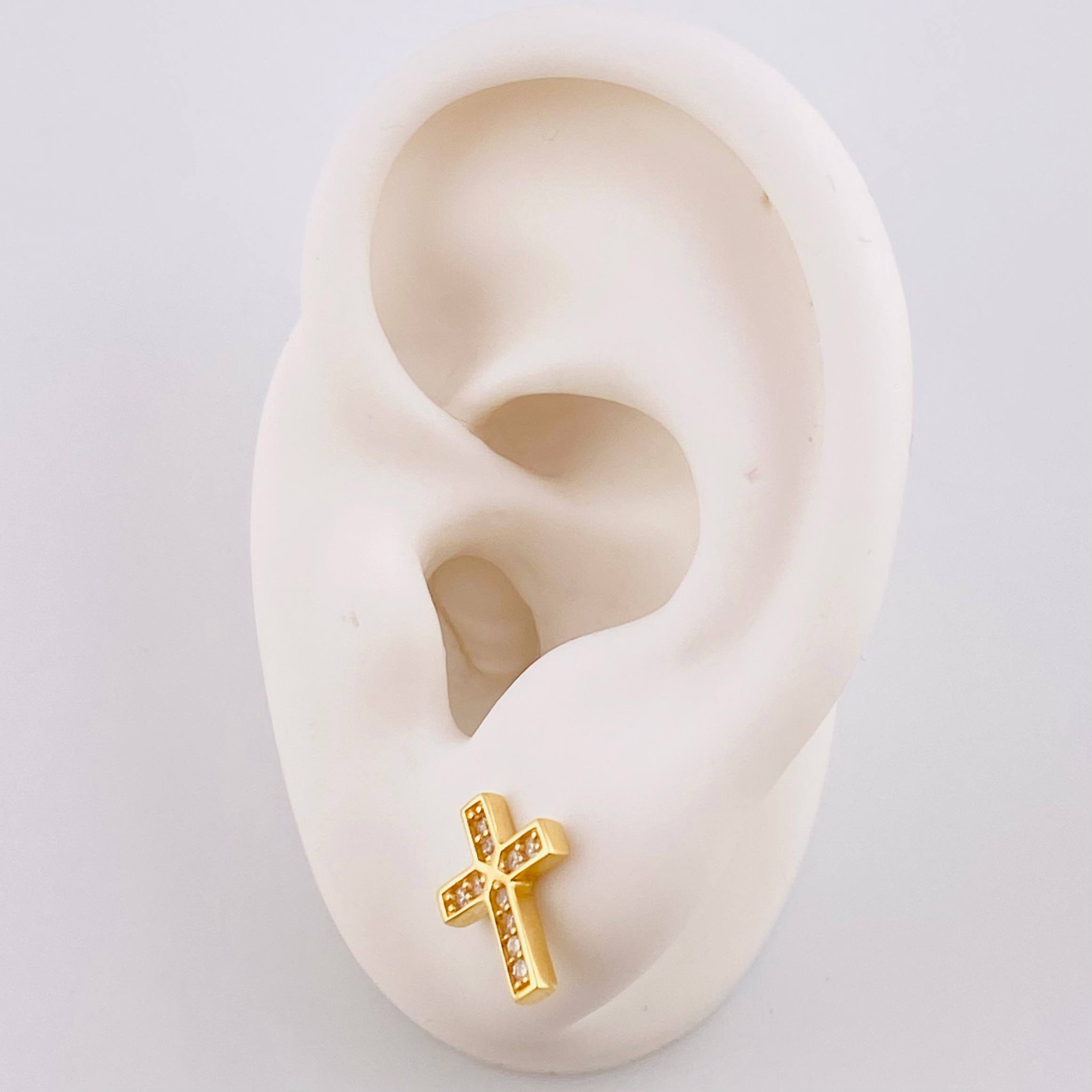 Topos Cruz Tupida 2.25 g / 12 mm Oro Amarillo 18K