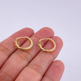 Candongas Carril Punteado 2.7 g / 1.5 cm Oro Amarillo 18K