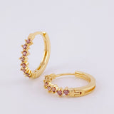 Candongas Carril Punteado 2.7 g / 1.5 cm Oro Amarillo 18K