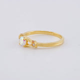 Anillo Solitario Listón Chispas 1.95 g / T5 Oro Amarillo 18K