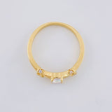 Anillo Solitario Listón Chispas 1.95 g / T5 Oro Amarillo 18K