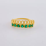 Anillo Hilera Cubana 2.3 g / T7 1/4 Oro Amarillo 18K