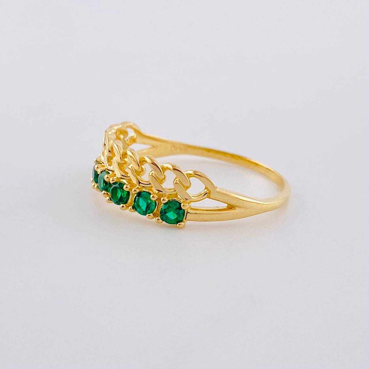 Anillo Hilera Cubana 2.3 g / T7 1/4 Oro Amarillo 18K