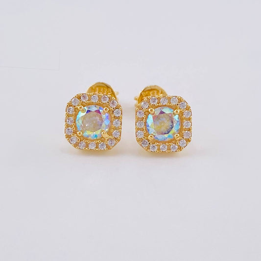 Topos Halo Cuadrado 2.45 g / 7.4 mm Oro Amarillo 18K