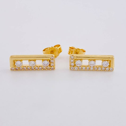 Topos Casete Tupidos Parcial 2.2 g / 1.5 cm Oro Amarillo 18K