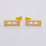 Topos Casete Tupidos Parcial 2.2 g / 1.5 cm Oro Amarillo 18K