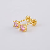 Topos Cuatro Garras 1.55 g / 4.4 mm Oro Amarillo 18K