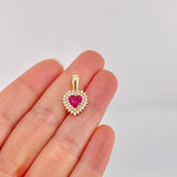 Topos Set Corazón Halo Tupido 6.8g / 13.2mm Oro Amarillo 18K
