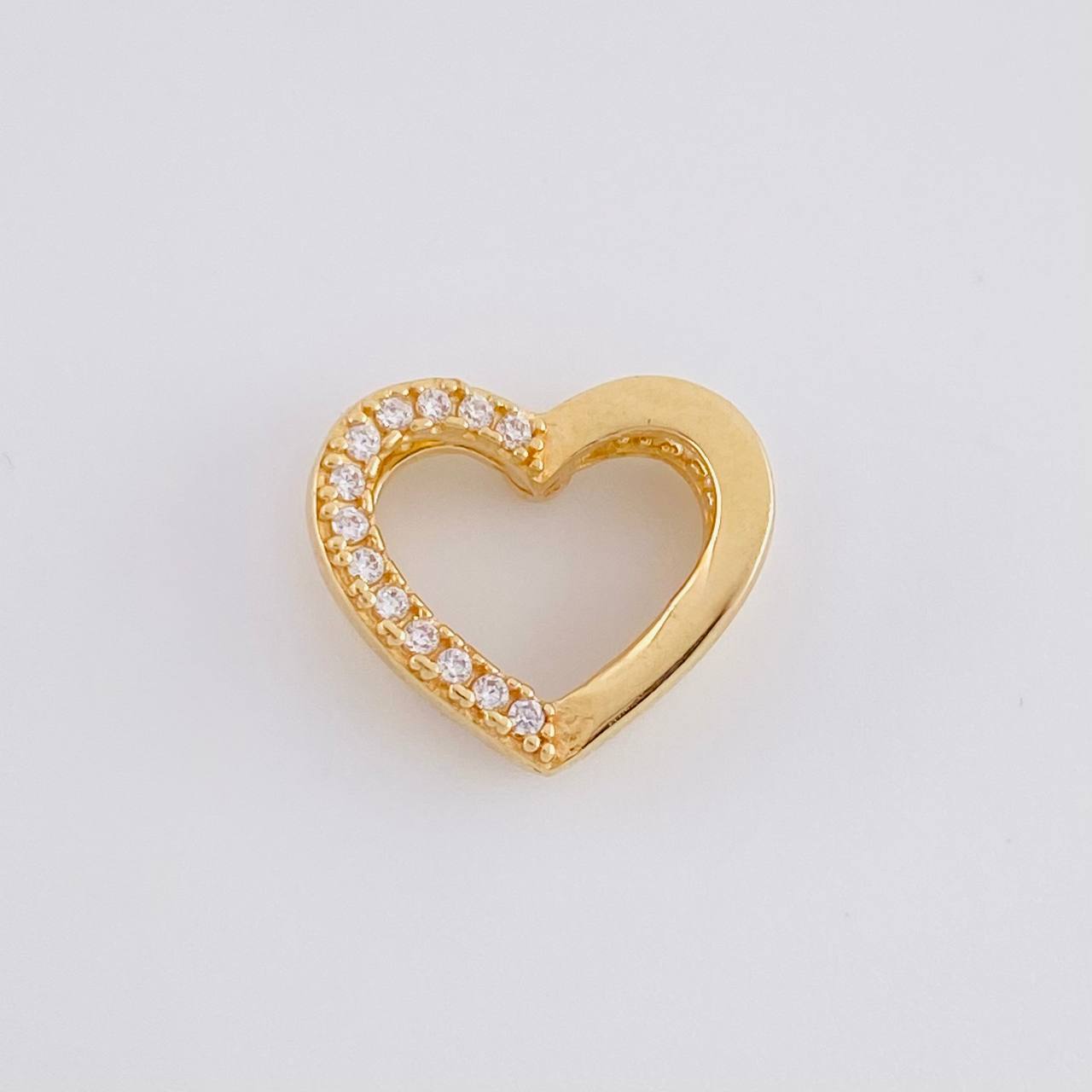 Topos Set Silueta Corazón Doble 4.3g / 11.05mm Oro Amarillo 18K
