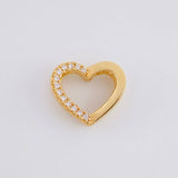 Topos Set Silueta Corazón Doble 4.3g / 11.05mm Oro Amarillo 18K