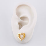 Topos Set Silueta Corazón Doble 4.3g / 11.05mm Oro Amarillo 18K
