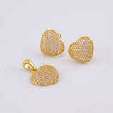 Topos Set Corazón Tupido 5.25g / 12.7mm Oro Amarillo 18K