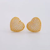 Topos Set Corazón Tupido 5.25g / 12.7mm Oro Amarillo 18K