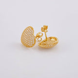 Topos Set Corazón Tupido 5.25g / 12.7mm Oro Amarillo 18K