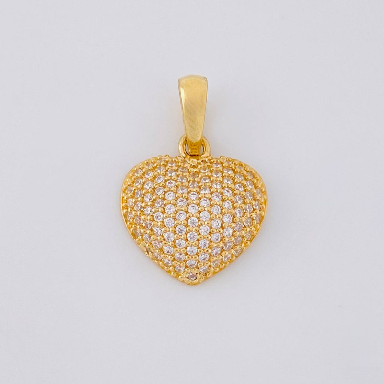 Topos Set Corazón Tupido 5.25g / 12.7mm Oro Amarillo 18K