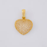 Topos Set Corazón Tupido 5.25g / 12.7mm Oro Amarillo 18K