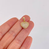 Topos Set Corazón Tupido 5.25g / 12.7mm Oro Amarillo 18K