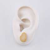 Topos Set Corazón Tupido 5.25g / 12.7mm Oro Amarillo 18K