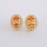 Topos Set Ovalo Tupido 6.35g / 12.35mm Oro Amarillo 18K