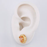 Topos Set Ovalo Tupido 6.35g / 12.35mm Oro Amarillo 18K