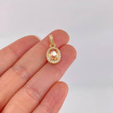 Topos Set Ovalo Tupido 6.35g / 12.35mm Oro Amarillo 18K