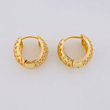 Candongas Carril Tupido Floral 5.6g / 1.4cm Oro Amarillo 18K