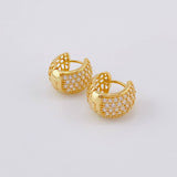 Candongas Carril Tupido Floral 5.6g / 1.4cm Oro Amarillo 18K