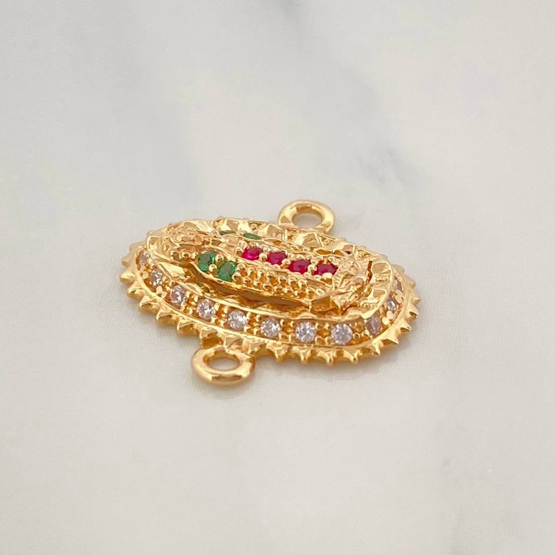 Herraje Virgen Guadalupe 1.2 g / 1.4 cm Oro Amarillo 18K