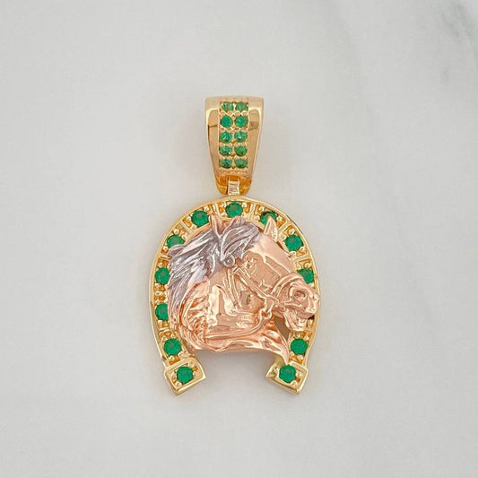 Dije Herradura Caballo 4.1 g / 2.7 cm Tres Oros 18K