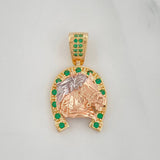 Dije Herradura Caballo 4.1 g / 2.7 cm Tres Oros 18K