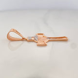 Dije Cruz Rostro Cristo 5 g / 4.5 cm Dos Oros Blanco Rosa 18K