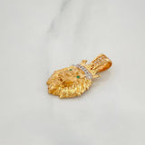 Dije León 3.55 g / 2.7 cm Dos Oros Amarillo Blanco 18K
