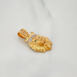 Dije León 3.55 g / 2.7 cm Dos Oros Amarillo Blanco 18K