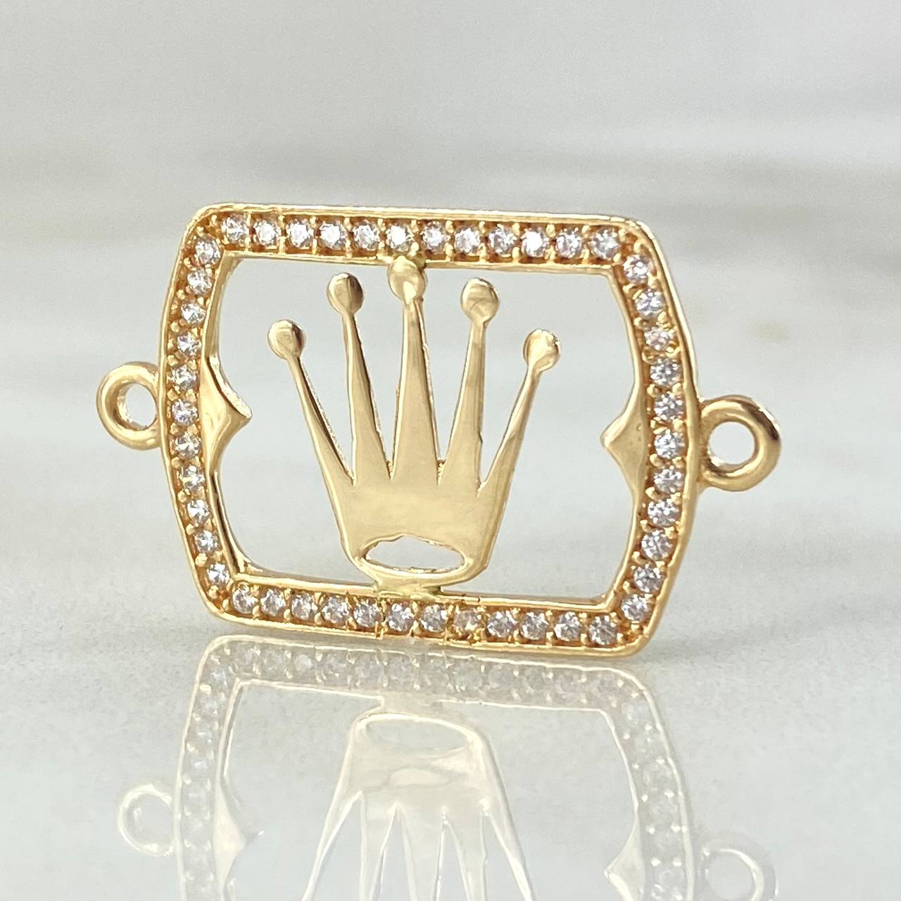 Herraje Placa Corona 1.8gr / 2.5cm / Oro Amarillo 18K *