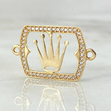 Herraje Placa Corona 1.8gr / 2.5cm / Oro Amarillo 18K *