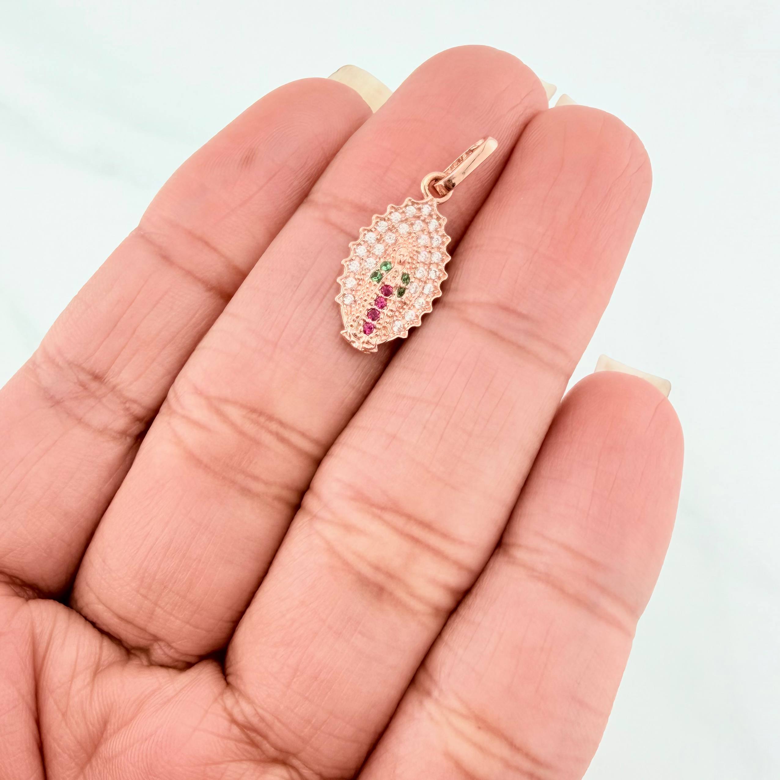 Dije Virgen Guadalupe 1.15 g / 2.3 cm Oro Rosa 18K