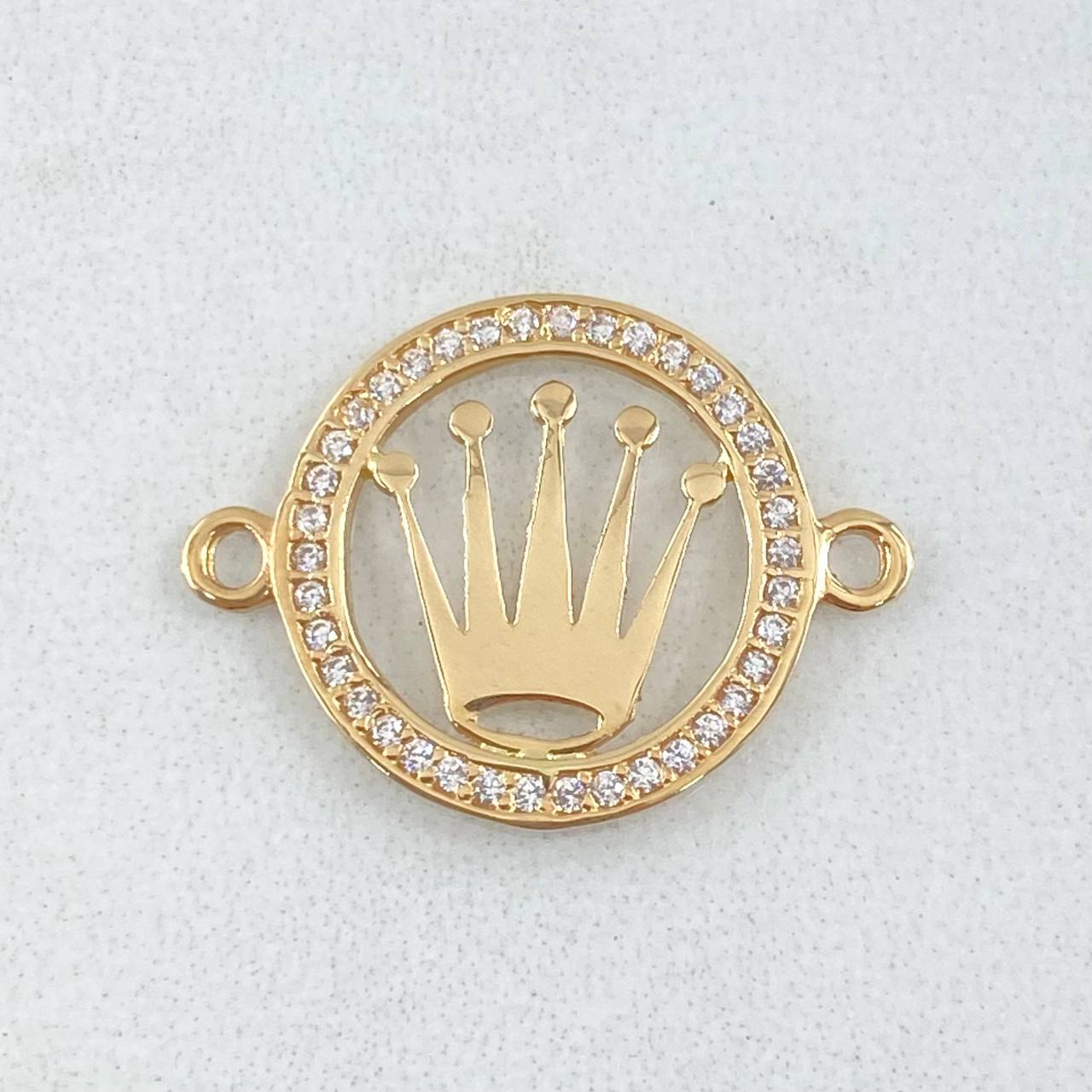 Herraje Placa Corona 1.2gr / 2.2cm / Oro Amarillo 18K *