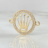 Herraje Placa Corona 1.2gr / 2.2cm / Oro Amarillo 18K *