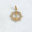 Dije Ancla Timon 1.9gr / 2.6cm / Circones Blancos Oro Amarillo 18K
