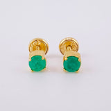 Topos Cuatro Garras Esmeraldas 57pts 1.3g / 4.6mm Oro Amarillo 18K