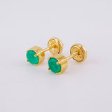 Topos Cuatro Garras Esmeraldas 57pts 1.3g / 4.6mm Oro Amarillo 18K