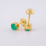 Topos Cuatro Garras Esmeraldas 57pts 1.3g / 4.6mm Oro Amarillo 18K