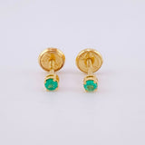 Topos Chispa Cuatro Garras Esmeraldas 14pts 0.8g / 2.95mm Oro Amarillo 18K