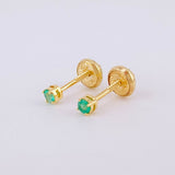 Topos Chispa Cuatro Garras Esmeraldas 14pts 0.8g / 2.95mm Oro Amarillo 18K